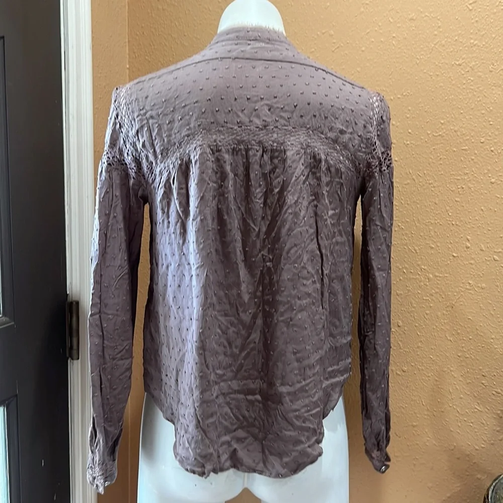 Free people light brown button up blouse - Picture 5 of 7